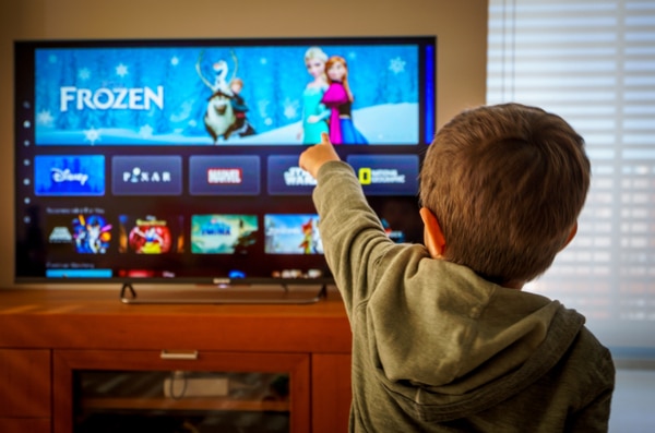 Streaming service displayed on a smart tv.