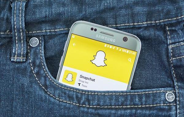 Snapchat app on a mobile phone.